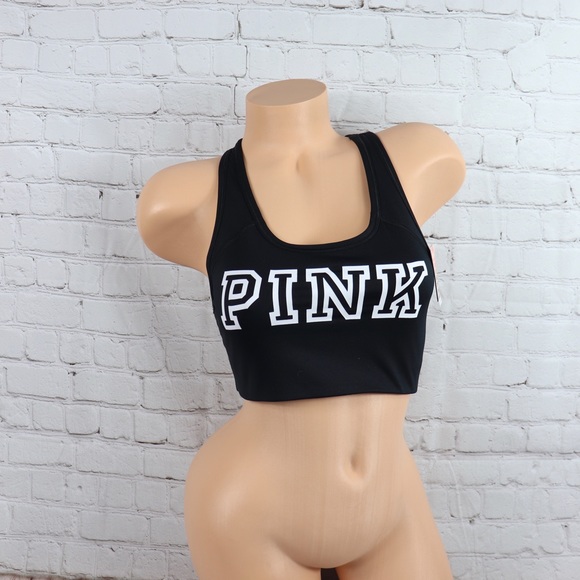 VS Pink Ultimate Sports Bra Racerback Black - Picture 2 of 6